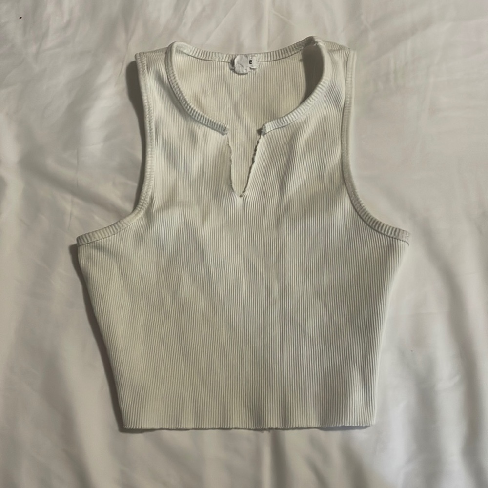 Y2K White Loose Cropped Tank